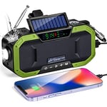 AirGearPro Radio Dynamo Portable de Survie avec Batterie 5000mAh - Chargeur USB pour Smartphone - Lampe Torche, FM/AM - Radio Solaire à Manivelle…