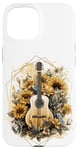 Coque pour iPhone 15 Guitare acoustique Tournesol Musique Femmes Graphic