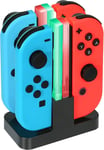 Power Dock Chargeur Joycon Switch Station Dock De Chargement Chargez 4 Joy Con Manettes En Même Temps Câble De Chargement Usb C Inclus Noir