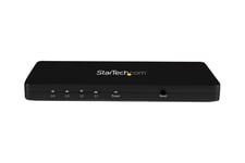 StarTech.com 4K HDMI-video-splitter med 4 portar – 1x4 HDMI-splitter med hölje i solitt aluminium – 4K @ 30 Hz - video-/ljudomkopplare - 4 portar