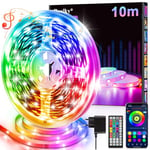 Ruban LED, 10M Flexible RGB Bande LED Decoration Chambre, Bluetooth App Contrôle Synchroniser avec Rythme de Musique, Led Chambre pour Gaming Room, Plafond, Mariage, Fête, Cuisine, TV, Bureau