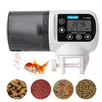 Nobleza - Aquarium Distributeur Automatique pour Poisson, 200ml Réglable Multifonctionnel Mangeoire Automatique avec Ecran LCD pour Les Vacances Blanc