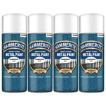 4x Hammerite Direct To Rust Hammered White Aerosol Fast Drying Spray Paint 400ml