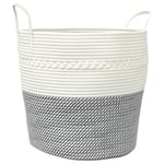 Vidaxl - Panier de rangement gris et blanc Ø43x38 cm coton Grey and white