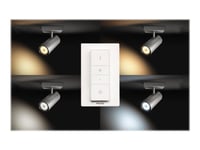 Philips Hue White Ambiance Buratto - Spotlight - Led-Glödlampa - Gu10 (Motsvarande 50 W) - Totalt: 5 W - Klass A - Kallt Dagsljus/Varmt Vitt Ljus - 2200-6500 K - Aluminium