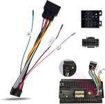 Câble ISO Adaptateur de 16 Broches pour Autoradio Android avec Fils d'accessoires Universels avec Lignes de Commande au Volant et Inverse pour VW Prise Standard