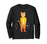 Cat Deadlift Clothing Powerlifting Kitty Weightlifting Cat Long Sleeve T-Shirt