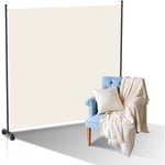 Hengda - Paravent Séparation Pliable avec roulettes Cadre en Métal Idéal pour Salon Bureau Hôpital 1 Panneaux Beige 187x181 cm