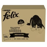 Felix Tasty Shreds Adult Wet Cat Food Mixed Selection in Gravy 120x80g