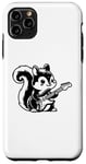 Coque pour iPhone 11 Pro Max Écureuil mignon jouant de la guitare électrique pour enfants