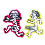 Porfeet Car Sticker, 1 Pair Funny Men Bolt Chas-e Women Nut Run Car Sticker Motorcycle Decal Accessory Yellow Man