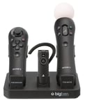 Bigben Interactive Triple Charger - Support De Chargement Pour Commande De Jeux Sans Fil - 3 Connecteurs De Sortie - Pour Sony Playstation Move Motion Controller, Playstation Move Navigation Controller