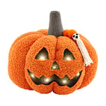 Mud Pie Sherpa Jack-o-Lantern Oreiller Orange 20,3 x 22,9 cm