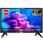 RCA Téléviseur 24 Pouces (60 cm) Android Smart TV HD Ready WiFi Connectée avec Bluetooth Triple Tuner Dolby Audio Google Play Store Youtube Netflix Prime Video VEVO Fonctionne Google Assistant