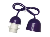 Kit de douille avec câble de 1 m, fleuron et culot E27 en violet. Idéal pour ajouter une touche moderne et élégante à vos espaces. Parfait pour éclairer n'importe quelle pièce.