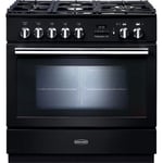 Rangemaster Professional Plus FXP PROP90FXPDFFGB/C 90cm Dual Fuel Range Cooker - Black - A Rated