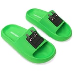 Minecraft Claquettes Garcon, Sandales de Enfant pour Plage et Piscine - Cadeau pour Gamer (Dragon Vert Claquette, 36-37 EU)