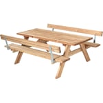 Bänkset Standard, 6-sits, Thermowood, ryggstöd, natur