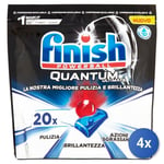 4x Finish Dishwasher Tablets 20 Pcs. Quantum Classic