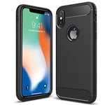 iPhone 10 X XS Case - iPhone X A1901 A1865 A2097 Black Ultra Slim Carbon Fibre Shockproof Bumper Case Cover For iPhone X 10