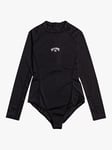 Billabong Tropic Long Sleeve One-Piece Swimsuit, Black Pebble