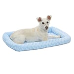 MidWest Homes for Pets 40230-PB Lit à traversin pour chien 76,2 cm de long - Lit pour chien ou chat avec traversin confortable ; idéal pour les races de chiens de taille moyenne ; bleu