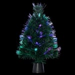 FEERIC CHRISTMAS - Arbre de Noël Lumineux Sapin Artificiel Vert en Fibre Optique Multicolore H 45 cm