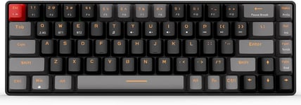 Mechanical Wireless Keyboard Gaming Keyboard Red Switch Mini Design (60%) 68 touches Disposition américaine Gris et Noir