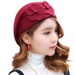 QB Laine Élégante Femmes Béret Beanie Chapeaux Dames Vintage Hiver Chaud Béret-Rouge, Chine