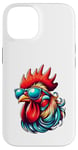 Coque pour iPhone 14 Lunettes de soleil rétro vintage en forme de coq