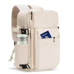 Gluckstar Sac à Dos Voyage Cabine Avion Bagage Cabine 40x20x25 Pour Ryanair, 20L Sac Voyage Sac Bagage à Main Sac Ordinateur Portable Femm Homme Sac Weekend Excursions Courtes Petit Beige