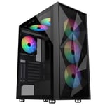 CIT Phantom XL Full ATX Gaming PC Case Meshed Tower 6x RGB Fans Glass Panel EATX