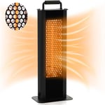 RELAX4LIFE Radiateur Électrique à Infrarouge 1200W, Chauffage Exterieur Terrasse IP65 à Double Face, Protection contre Surchauffe Anti-Basculement,