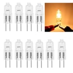 WeiHong Ampoule halogène G4,12V 10W/20W 2800K Blanc Chaud 2 broches halogènes Lumière,G4 Lampe à Capsule Transparente Pour les lustres en cristal,cuisine,salon.10 Pièces (10, Watts)