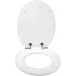 Woltu - Abattant de toilette en mdf Softclose, Couvercle de wc charnière inoxydable, antibactérienne, Blanc 37, 8 x 43, 8cm