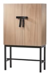 The Bow Cabinet - White Oiled Oak/Black Stained Oak