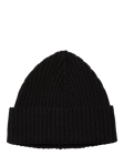 SISLEY Wool Cashmere Blend Soft Knit Beanie Hat, Black