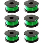 Lot de 6 bobines de fil vert pour débroussailleuse Black & Decker GL7033 GL8033 GL9035 A6482 Dolaso