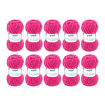 Gründl King Cotton (fil à tricoter et à crocheter doux et volumineux composé de 55% de polyacrylique et 45% de coton, 50 g / 78 m, taille d'aiguille : 6-7, 10 x 50 g), Pink