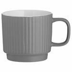 Mason Cash Porcelain Embossed Mug Line Grey 355ml Dishwasher Safe