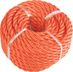 Windhager 05789 Corde en polypropylène pour extérieur, Corde de Jardin, Corde d'amarrage, torsadée, 8 mm x 10 m, Orange