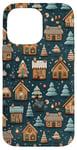 Coque pour iPhone 14 Pro Max Mignon, Vacances, Hiver, Village, Noël