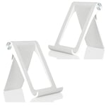 Cell Phone Stand- Dock: [2 PACK] Cradle, Holder, Stand for Office Desk, Multi-Angle Adjustable Desk Compatible For Samsung Galaxy S21 S20 FE PLUS A21S A41 A51 A71 5G NOTE 20 ULTRA (WHITE)