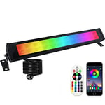 Indmird Projecteur LED Couleur, Barre LED RGB 50W Étanchéité IP66 Projecteur LED RGB Exterieur avec Télécommande et Minuterie, Mémoire,16 Millions de Couleurs Pour Fête Bar Jardin Halloween