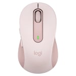 Logitech Signature M650 Wireless Mouse Rose Bluetooth Silent Clicks Side Buttons Comfort Shape 24-Month Battery Life Medium Size