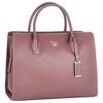 David Jones - Grand Sac à Main Femme - Cabas Fourre-Tout Cuir PU - Sac Multi Poche Plusieurs Compartiments Porté Epaule Bandoulière - Sac Ville Travail Elégant Classique Mode Chic - Rose