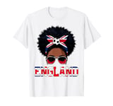 England black women messy bun soccer T-Shirt