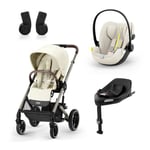 cybex GOLD Lastenvaunut Balios S Lux Taupe Seashell Beige sisältäen turvaistuimen Cloud G i-Size Plus Base station ja Adapter .