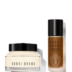 Bobbi Brown 24-hour Hydration Duo - Vitamin Enriched Face Base & Foundation Bundle (Various Shades) - Neutral Warm Walnut