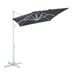 AXI Coco Parasol Déporté Blanc/Gris - Parasol Déporté Rectangulaire 200x300 cm - Parasol Pied Déporté, structure aluminium -